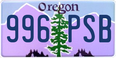OR license plate 996PSB