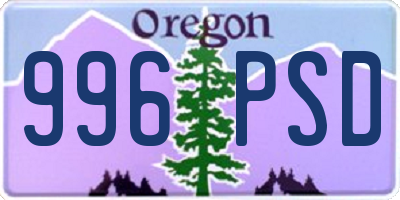 OR license plate 996PSD