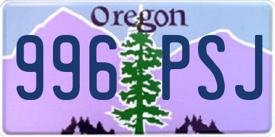 OR license plate 996PSJ