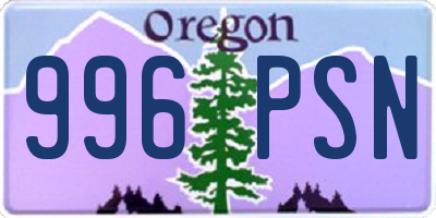 OR license plate 996PSN