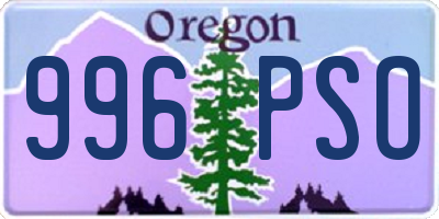 OR license plate 996PSO