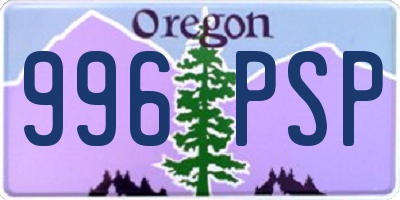 OR license plate 996PSP