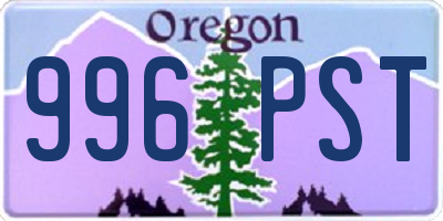 OR license plate 996PST