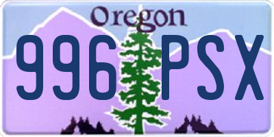 OR license plate 996PSX