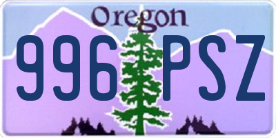 OR license plate 996PSZ