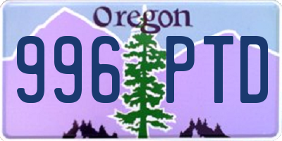 OR license plate 996PTD