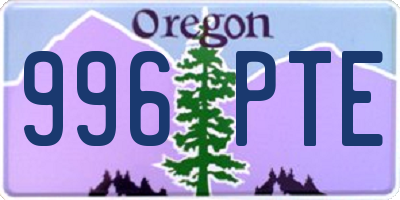 OR license plate 996PTE