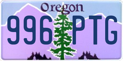 OR license plate 996PTG
