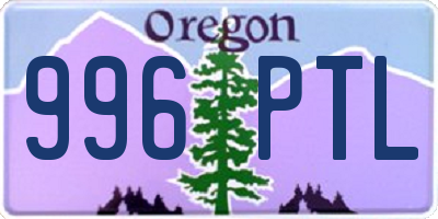 OR license plate 996PTL