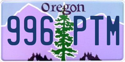 OR license plate 996PTM