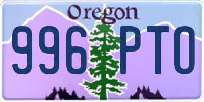 OR license plate 996PTO