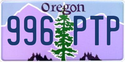 OR license plate 996PTP