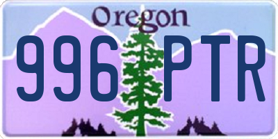 OR license plate 996PTR