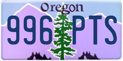 OR license plate 996PTS
