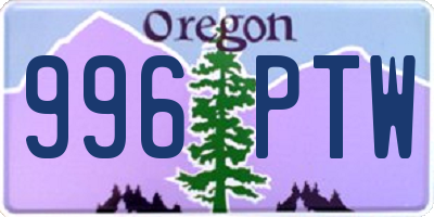OR license plate 996PTW