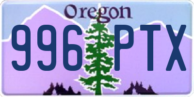 OR license plate 996PTX