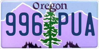 OR license plate 996PUA