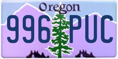 OR license plate 996PUC