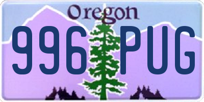 OR license plate 996PUG