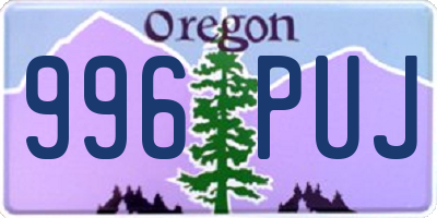 OR license plate 996PUJ