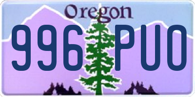 OR license plate 996PUO