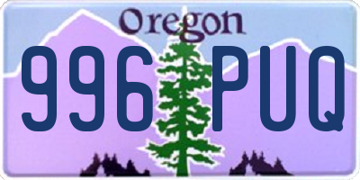 OR license plate 996PUQ
