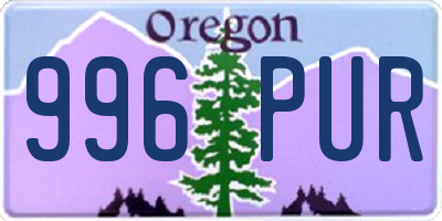 OR license plate 996PUR