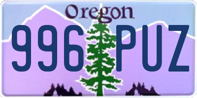 OR license plate 996PUZ