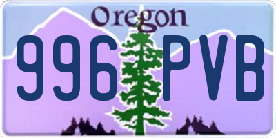 OR license plate 996PVB