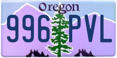OR license plate 996PVL