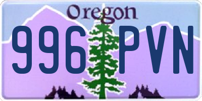 OR license plate 996PVN