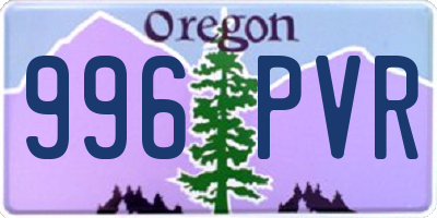 OR license plate 996PVR