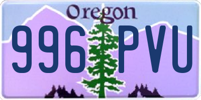 OR license plate 996PVU
