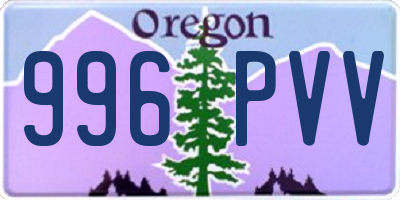 OR license plate 996PVV