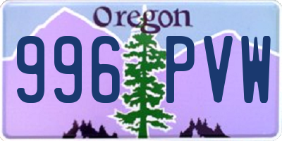 OR license plate 996PVW