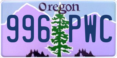 OR license plate 996PWC