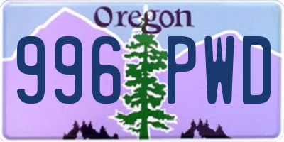OR license plate 996PWD
