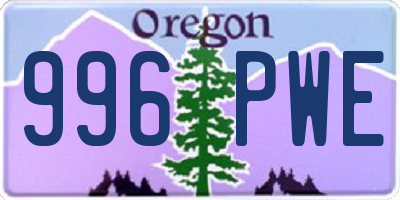 OR license plate 996PWE