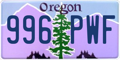 OR license plate 996PWF