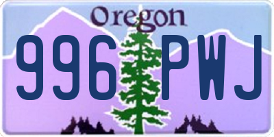 OR license plate 996PWJ