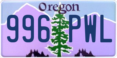 OR license plate 996PWL
