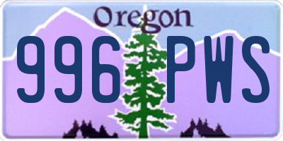 OR license plate 996PWS