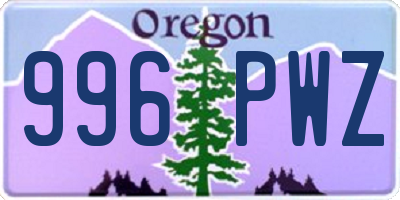 OR license plate 996PWZ