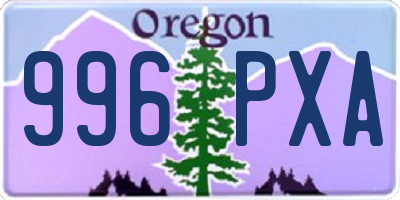 OR license plate 996PXA