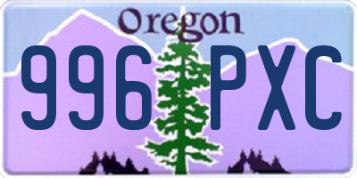 OR license plate 996PXC