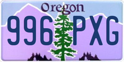 OR license plate 996PXG