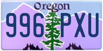 OR license plate 996PXU