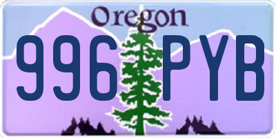 OR license plate 996PYB