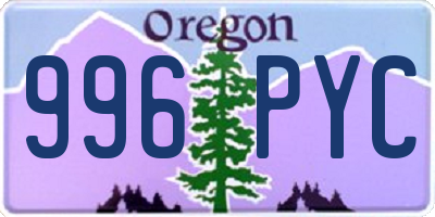OR license plate 996PYC