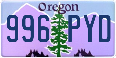 OR license plate 996PYD